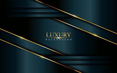 Şatafatlı koyu arkaplan, altın çizgiler ve desenli üst üste dizayn ile birleşir. Grafik tasarım şablonu