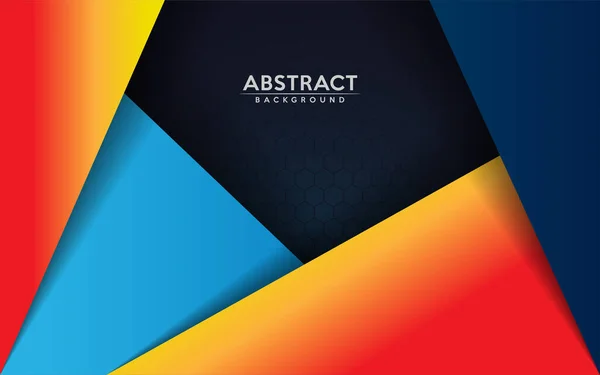 Dunkler Hintergrund Mit Moderner Farbenfroher Geometrieform Vorlage Für Grafische Gestaltung — Stockvektor