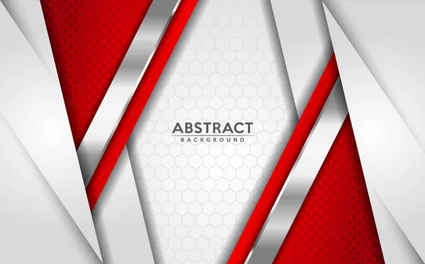 Fondo Abstracto Moderno Blanco Rojo Con Efecto Capas Superpuestas Elementos — Vector de stock