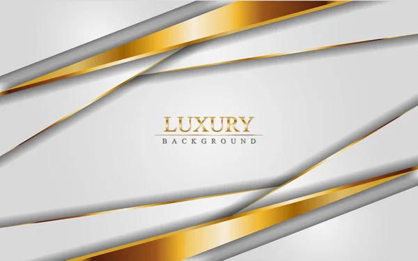 Fundo Branco Luxo Combinam Com Linhas Douradas Modelo Design Gráfico — Vetor de Stock