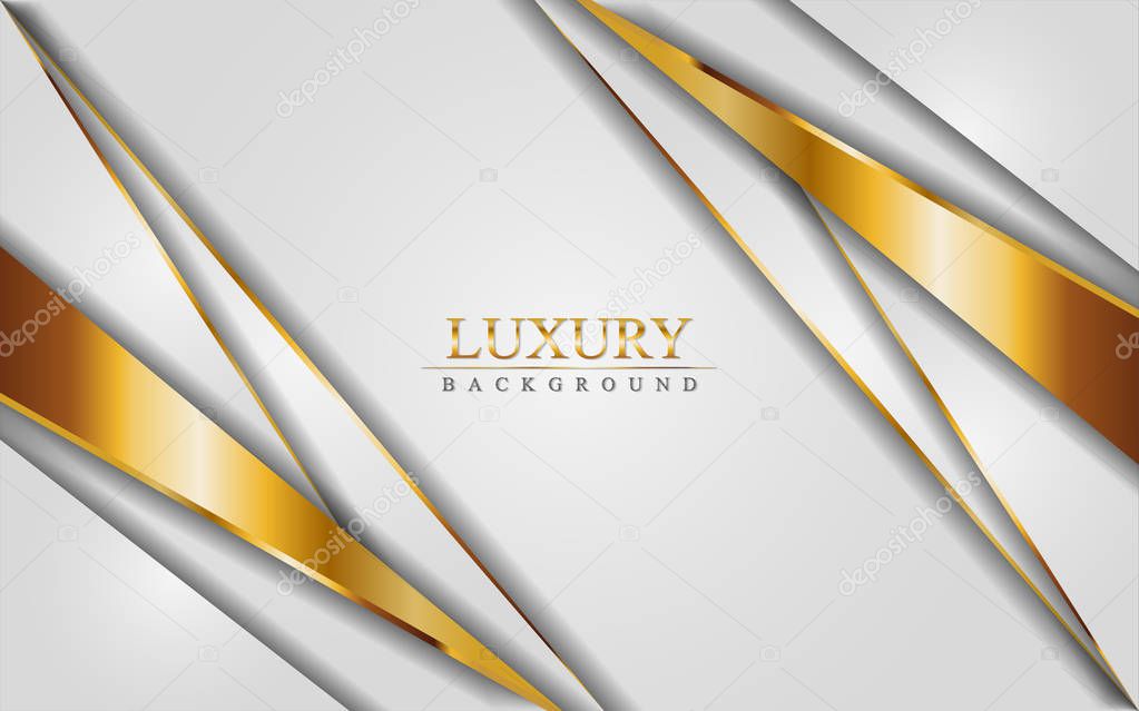 Luxury white background combine with golden lines. Graphic design template