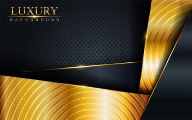 Altın çizgileri olan gösterişli, koyu bir arka plan. Modern vektör illüstrasyon tasarımı