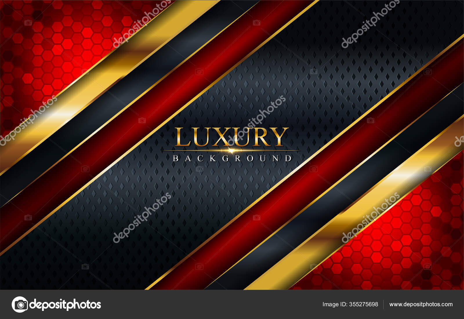豪華な赤 金と黒の組み合わせの背景デザイン ベクトルグラフィックイラスト ストックベクター ©shctz 355275698, image size:1600x1100