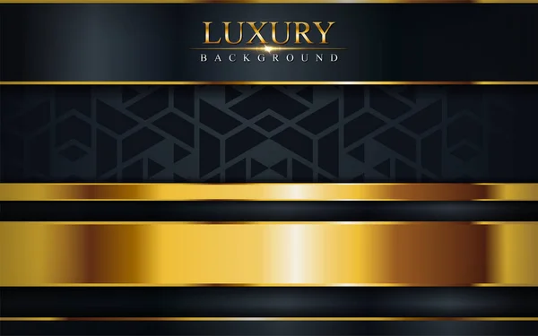 Luxus Dunklen Hintergrund Mit Goldenen Linien Und Abstrakter Form Vektorgrafische — Stockvektor