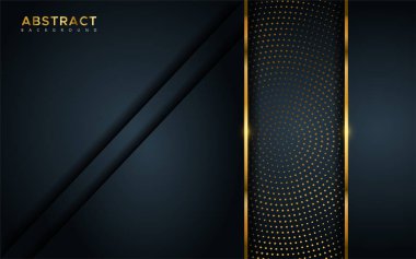 Soyut lüks arka plan, altın çizgiler ve parlak altın noktalar kombinasyonları. Üst üste modern arkaplan