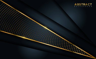 Soyut lüks arka plan, altın çizgiler ve parlak altın noktalar kombinasyonları. Üst üste modern arkaplan