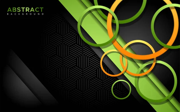 Modernes Grün Und Orange Mit Kreisförmigem Hintergrund Abstrakte Geometrische Form — Stockvektor