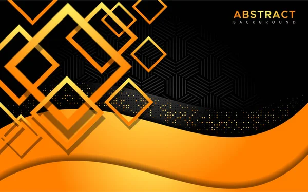 Modern Oranje Combineren Met Glanzende Vierkante Vorm Achtergrond Abstract Geometrische — Stockvector
