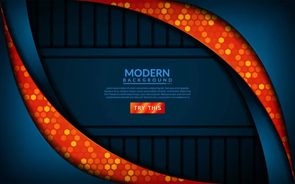 Modern Tech Blue Combine Orange Background Futuristic Abstract Background — Stock Vector