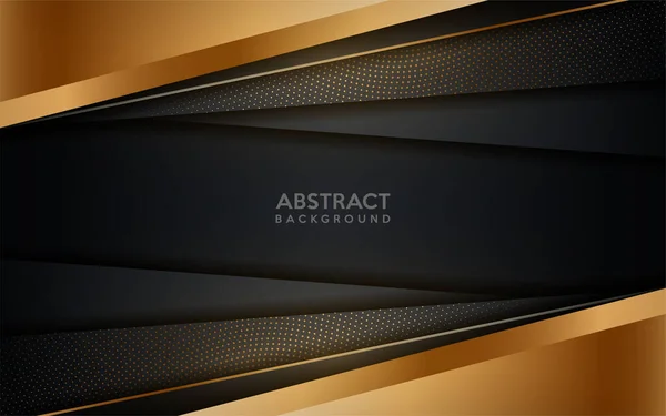 Glowing Golden Modern Dark Background Gold Dots Element Luxury Abstract — Stock Vector