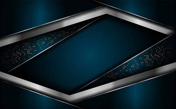 Luxurious Dark Navy Background Silver Lines Elegant Modern Background Eps — Stock Vector