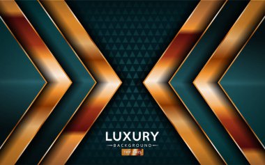 Lüks kaliteli donanma masalı, altın çizgileri olan soyut yeşil bir arka plan. Üst üste dizayn edilmiş katman tasarımı. Dokulu arka plan üzerinde gerçekçi ışık etkisi. Vektör illüstrasyon şablon tasarımı.