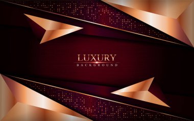Lüks koyu kırmızı zemin, altın bronz çizgiler elementiyle birleşir. Vektör grafik illüstrasyonu