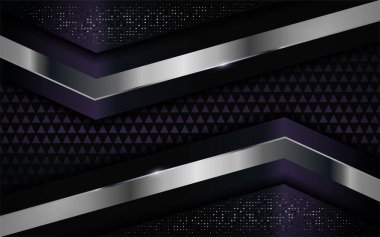 Pahalı, koyu mor, soyut, gümüş çizgileri olan bir arka plan. Üst üste dizayn edilmiş katman tasarımı. Dokulu arka plan üzerinde gerçekçi ışık etkisi. Vektör illüstrasyon şablon tasarımı.