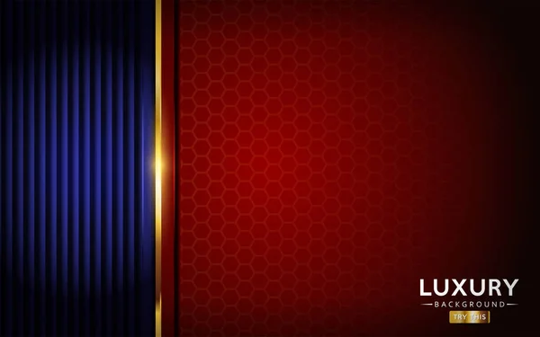 Luxuriöses Marineblau Mit Rotem Hintergrund Kombiniert Mit Goldenen Linien Eleganter — Stockvektor
