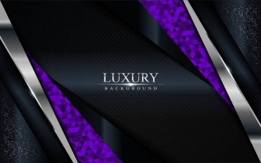 Mor mozaik ve gümüş çizgiler tasarlanmış lüks koyu bir arka plan. Modern soyut arkaplan tasarımı.