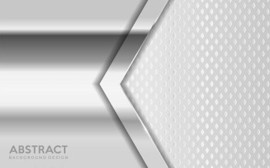 Parlak metal arka plan beyaz desenli üst üste bindirme katmanıyla birleşir. Soyut arkaplan tasarımı