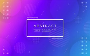 Modern gradyan mor renkli arka plan soyut şekil ve elementle birleşir. Vektör arkaplan tasarımı