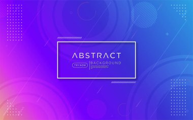 Modern gradyan mor renkli arka plan soyut şekil ve elementle birleşir. Vektör arkaplan tasarımı