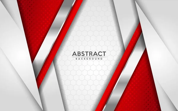 Moderner Abstrakter Weißer Und Roter Hintergrund Mit Überlappungseffekt Grafische Designelemente — Stockvektor