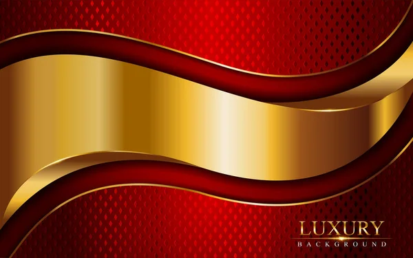 Luxuriöser Roter Hintergrund Kombiniert Mit Leuchtenden Goldenen Linien Überlappungsschicht Strukturiertes — Stockvektor