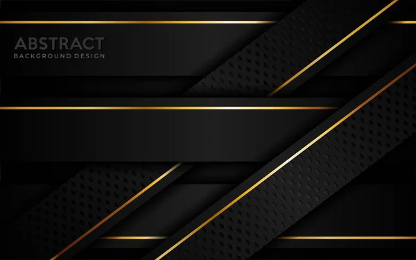 黄金色の線で抽象暗い背景 現代的な創造的な背景デザインテンプレート — ストックベクタ