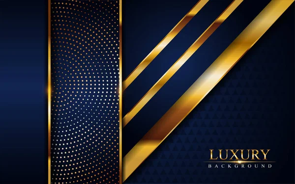 Luxury Navy Blue Background Golden Lines Modern Background Design Template — Stock Vector