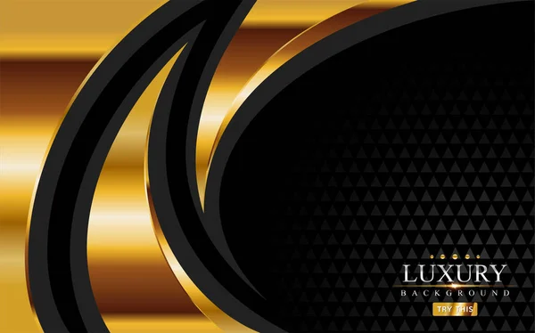 Fundo Luxo Preto Moderno Com Elemento Linha Dourada Ilustração Gráfica — Vetor de Stock