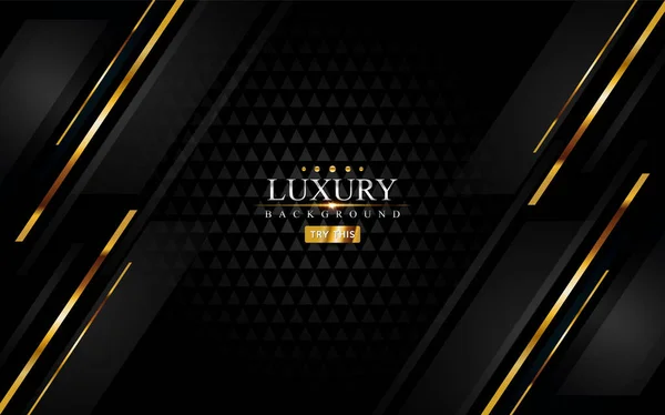 Moderner Schwarzer Luxus Hintergrund Mit Goldenen Linien Elementen Vektorgrafische Illustration — Stockvektor