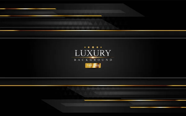 Modern Black Luxury Background Golden Line Element Vector Graphic Illustration — Stock Vector