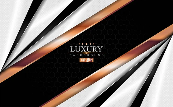 Luxury White Black Modern Background Abstract Golden Element Vector Graphic — Stock Vector