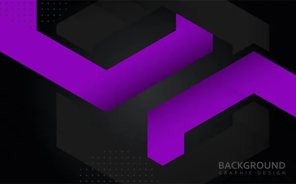 Moderno Fundo Geométrico Roxo Preto Com Estilo Abstrato Ilustração Gráfica — Vetor de Stock