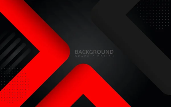 抽象的なスタイルで現代の赤と黒の幾何学的背景 ベクトルグラフィックイラスト — ストックベクタ