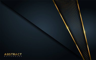 Soyut lüks arka plan, altın çizgiler ve parlak altın noktalar kombinasyonları. Üst üste modern arkaplan