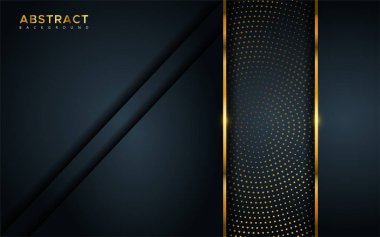 Soyut lüks arka plan, altın çizgiler ve parlak altın noktalar kombinasyonları. Üst üste modern arkaplan