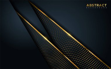 Soyut lüks arka plan, altın çizgiler ve parlak altın noktalar kombinasyonları. Üst üste modern arkaplan