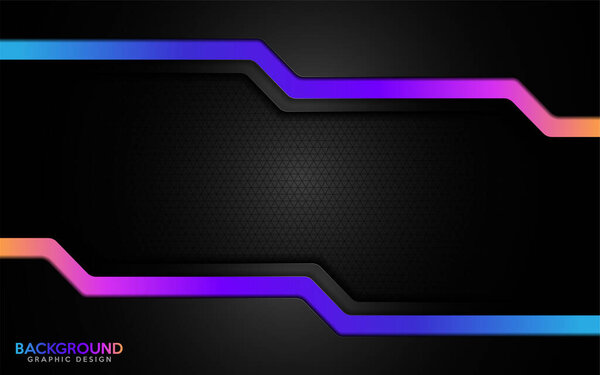 Современный черный с ярким градиентным футуристическим дизайном фона. Векторная графика
