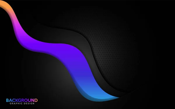 Preto Moderno Com Design Fundo Futurista Gradiente Colorido Ilustração Gráfica — Vetor de Stock