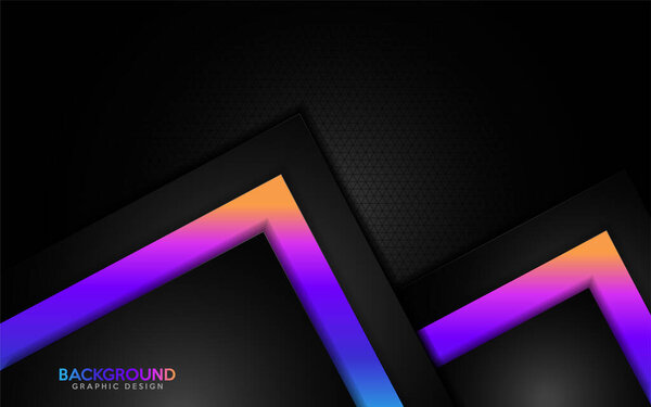 Современный черный с ярким градиентным футуристическим дизайном фона. Векторная графика
