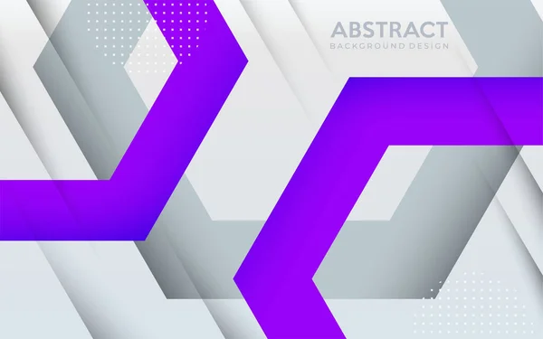 Modern Wit Met Abstracte Paarse Zeshoek Futuristische Achtergrond Design Vector — Stockvector