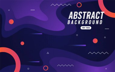 Modern soyut dinamik arka plan. Mor mavi renkte akışkan şekiller. Vektör grafik illüstrasyonu