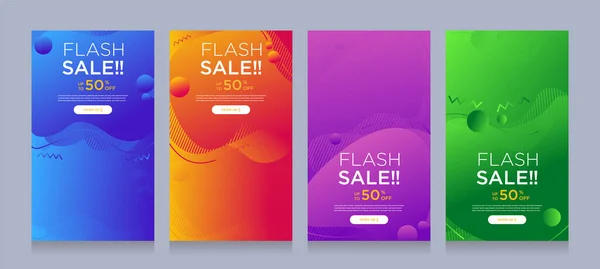 Modernes Farbenfrohes Werbeplakat Für Flash Sale Banner Mit Dynamischer Form — Stockvektor