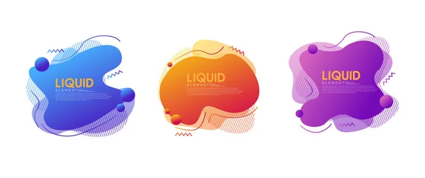 Modern Abstract Dynamic Fluid Liquid Set Graphic Template Element Vector — Stock Vector