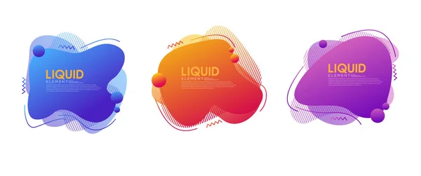 Nowoczesny Abstrakcyjny Zestaw Płynów Dynamicznych Element Graficzny Szablonu Ilustracja Graficzna — Wektor stockowy