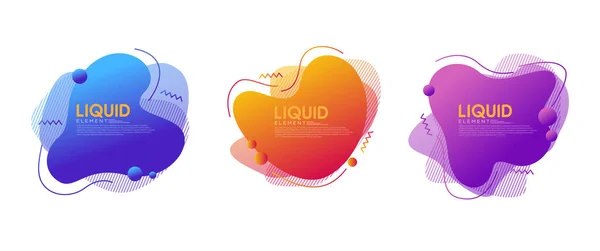 Ensemble Liquide Fluide Dynamique Abstrait Moderne Élément Modèle Graphique Illustration — Image vectorielle