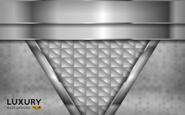 luxurious premium white abstract background with silver lines. Overlap textured layer design. Realistic light effect on textured background. Vector illustration template design.