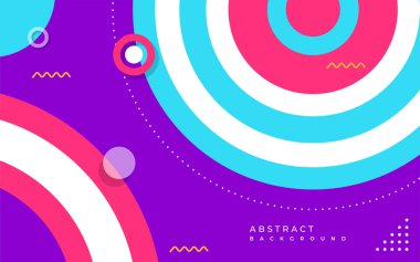 Renkli soyut çember geometrik arkaplan tasarımı. Pop modern şablon tasarım arka planı