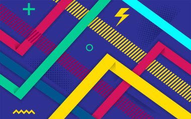 Vektör soyut mavi arkaplan tasarımı. Modern dinamik renkli formlar ve soyut çizgi arkaplanı. Şablon arkaplan tasarımı