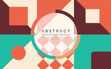 Modern şekil tasarımlı soyut renkli geometrik arkaplan. Arkaplan şablonu tasarımı.