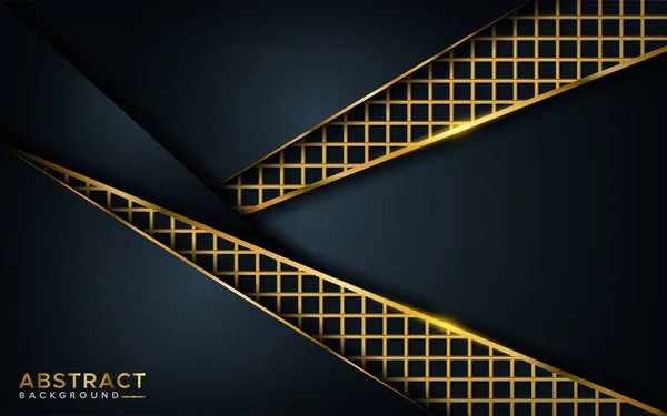 Luxuoso Fundo Escuro Com Elemento Linha Dourada Design Fundo Elegante — Vetor de Stock